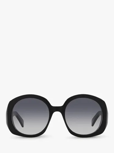 Celine CL000378 Women's Round Sunglasses, Black - Black - Female