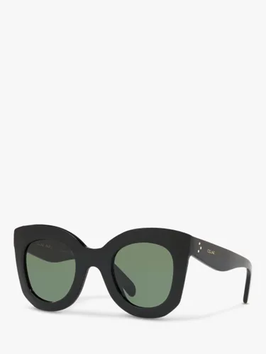 Celine CL4005IN Women's Square Sunglasses - Black/Green - Female
