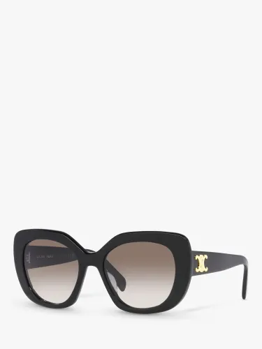Celine CL40226U Women's Butterfly Sunglasses - Shiny Black/Beige Gradient - Female