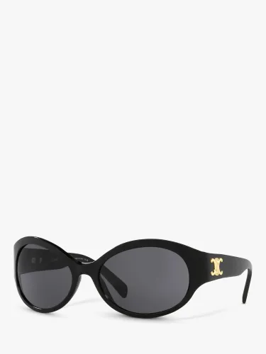 Celine CL40271I Women's Triomphe Oval Sunglasses - Black/Grey - Female