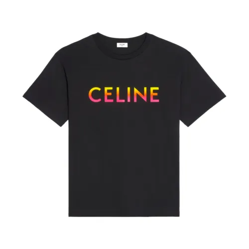 Celine , Gradient Print Black T-shirt ,Black male, Sizes: