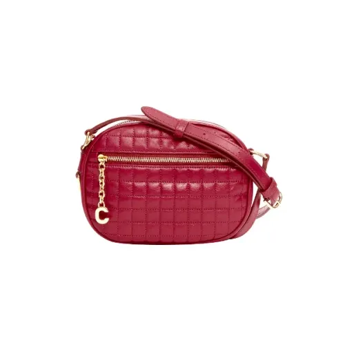 Celine , Leather crossbody-bags ,Red female, Sizes: ONE SIZE