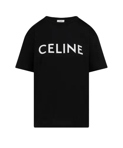 Céline Mens Celine Loose Cotton Jersey T-shirt Black