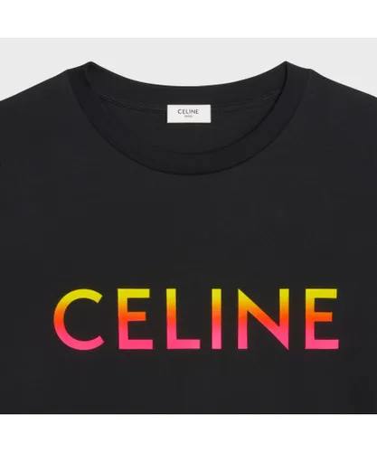 Céline Mens Celine Loose T-shirt With Gradient Print In Black Cotton