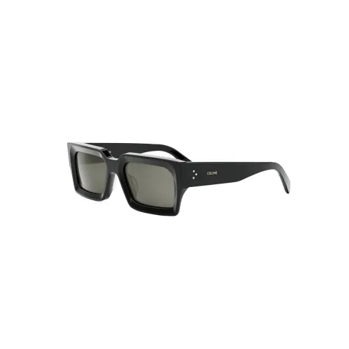 Celine , Modern Rectangular Sunglasses 3 Dots ,Black male, Sizes: