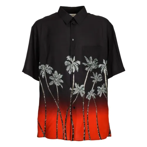 Celine , Oversized Fit Shirt for Warm Weather ,Black male, Sizes: