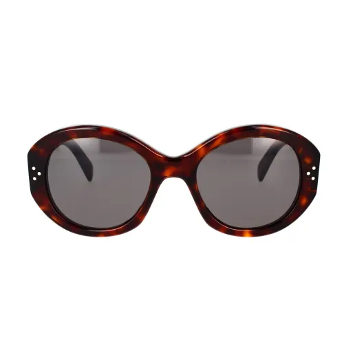 Celine , Round Sunglasses in Havana Acetate with Grey Lenses ,Brown female, Sizes:
