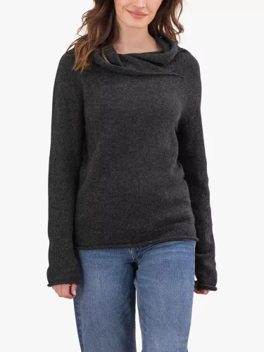 Celtic & Co. Collared Slouch Wool Jumper - Charcoal - Female