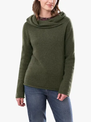 Celtic & Co. Collared Slouch Wool Jumper - Olive - Female