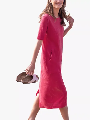 Celtic & Co. Linen And Cotton Button Back Midi Dress, Raspberry - Raspberry - Female