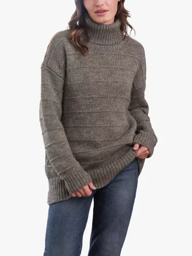 Celtic & Co. Purl Detail Roll Neck, Undyed Brown - Undyed Brown - Female