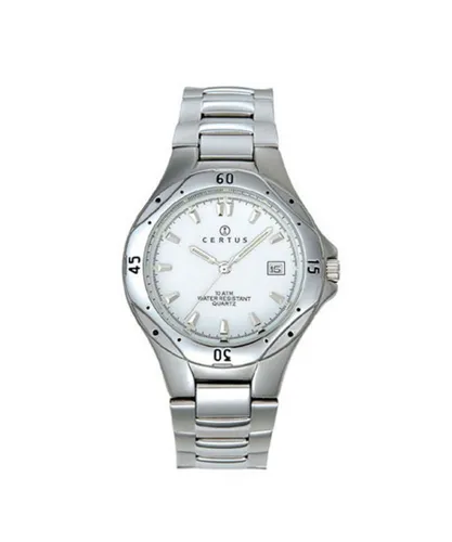 Certus Mens White Watch by - Silver Stainless Steel - One Size