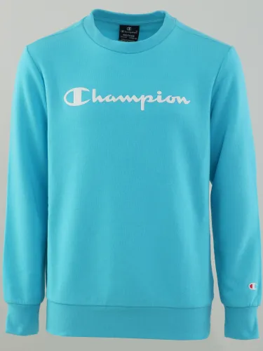 Champion Blue Junior Script Logo Embroidery Sweatshirt