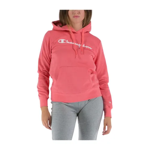 Champion , Classic Big Logo Hooded Sweatshirt ,Pink female, Sizes: