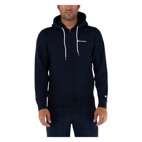 Champion , Classic Micro Logo Hooded Sweatshirt ,Blue male, Sizes: