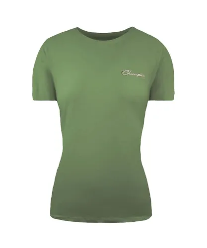 Champion Comfort Fit Womens Green T-Shirt Cotton