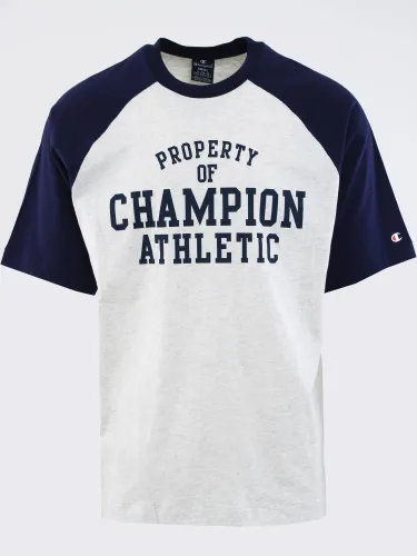 Champion Ecru / Navy Retro Athletic Cotton T-Shirt