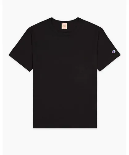 Champion Mens Crewneck T-Shirt in Black Cotton
