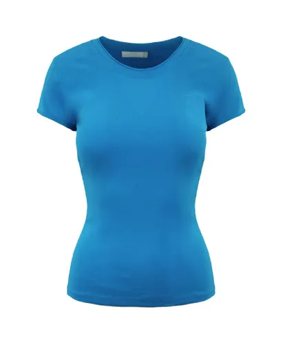 Champion Plain Womens Blue T-Shirt Cotton