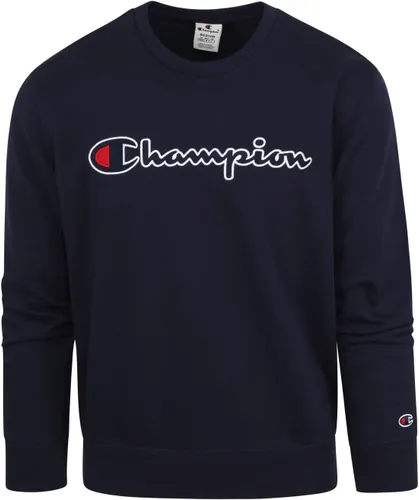 Champion Sweater Script Navy Logo Blue Dark Blue