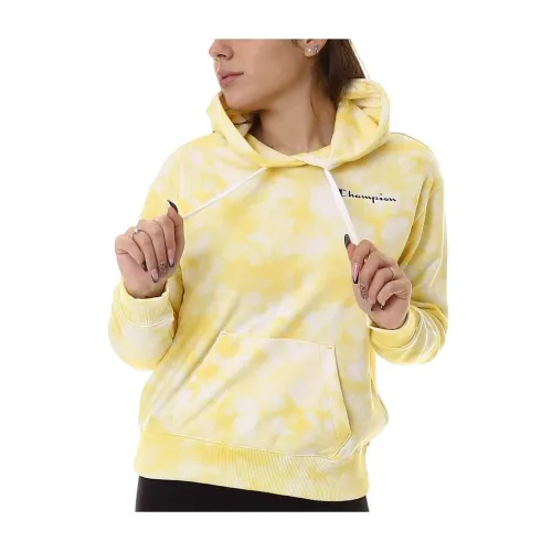 Champion , Tie Dye Hooded Sweatshirt ,Yellow female, Sizes: