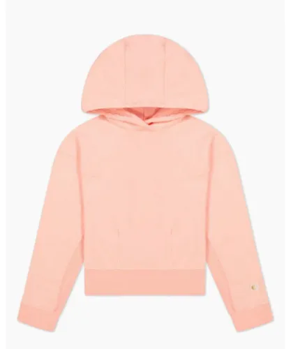 Champion Womens Hooded Sweatshirt in Pink Cotton