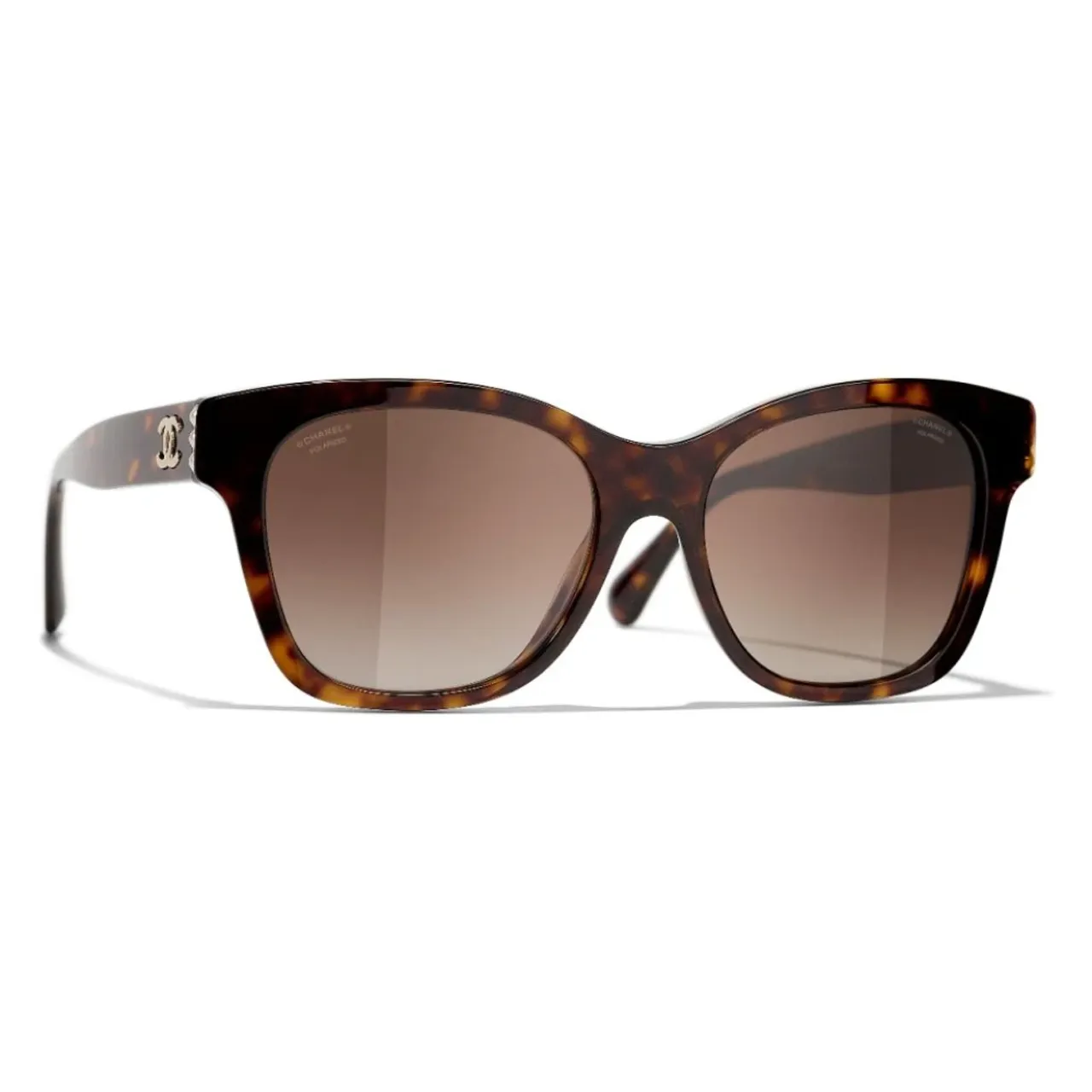 Chanel , High-End Square Sunglasses ,Brown female, Sizes: