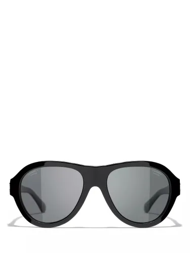 CHANEL Oval Sunglasses CH5467B Black/Grey - Black/Grey - Male