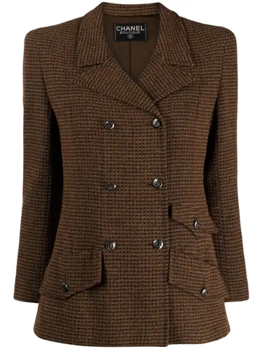 CHANEL Pre-Owned 1997 double-breasted tweed jacket - Brown