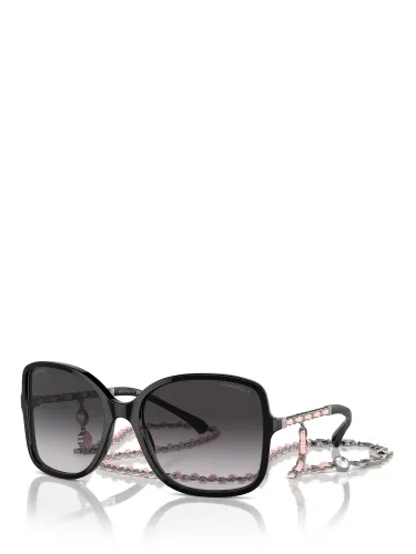 CHANEL Square Sunglasses CH5210Q Black/Grey Gradient - Black/Grey Gradient - Female