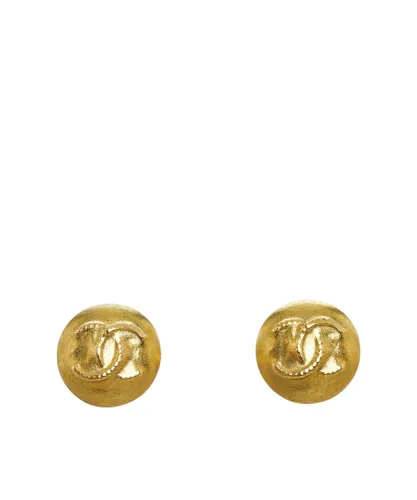 Chanel Womens Vintage CC Clip-on Earrings Gold Brass (archived) - One Size