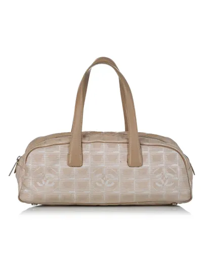 Chanel Womens Vintage New Travel Line Canvas Handbag Brown - Beige - One Size