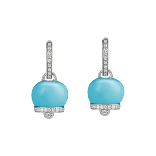 Chantecler , Bell Earrings in Gold with 0.68 CT Diamond ,Blue female, Sizes: ONE SIZE
