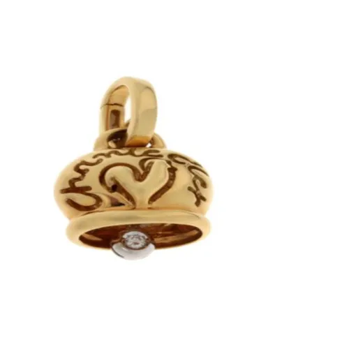 Chantecler , Bell Shape Charm - Yellow Gold and Diamond ,Yellow female, Sizes: ONE SIZE