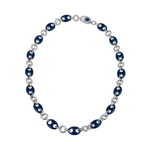 Chantecler , Blue Enamel Silver Necklace ,Blue female, Sizes: ONE SIZE