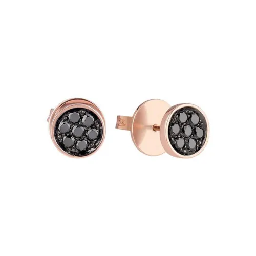 Chantecler , Rose Gold Earrings with Black Diamonds ,Yellow female, Sizes: ONE SIZE