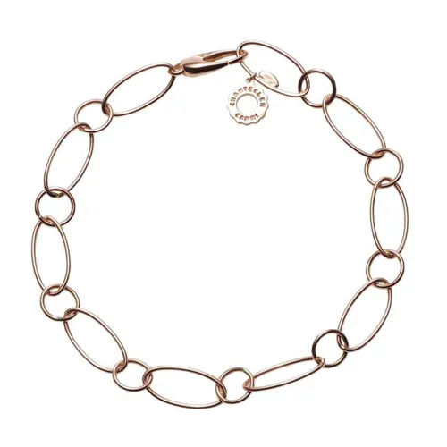 Chantecler , Rose Gold Oval and Round Link Bracelet ,Pink female, Sizes: ONE SIZE