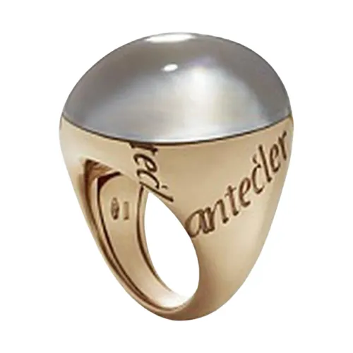 Chantecler , White Mother of Pearl and Rock Crystal Ring ,Yellow female, Sizes: 55 MM, 53 MM