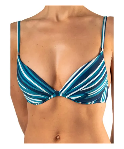 Chantelle Womens Artemis Moulded Bikini Top - Blue Polyamide