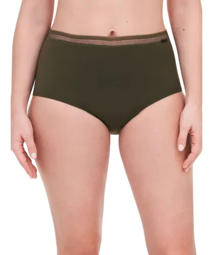 Chantelle Womens Graphic High Waist Period Pants - Green Polyamide