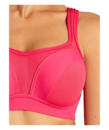 Chantelle Womens High Impact Convertible Sports Bra - Pink Polyamide