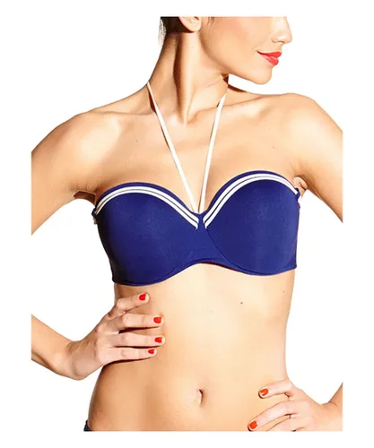 Chantelle Womens Tanganica Bandeau Bikini Top - Blue Polyamide