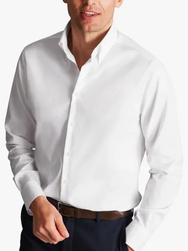Charles Tyrwhitt Button-Down Collar Non-Iron Slim Fit Shirt - White - Male