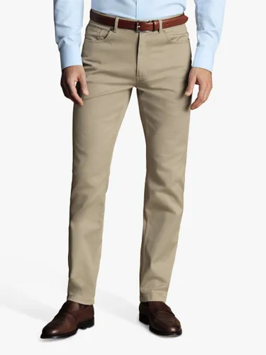Charles Tyrwhitt Classic Fit 5 Pocket Twill Jeans - Stone - Male
