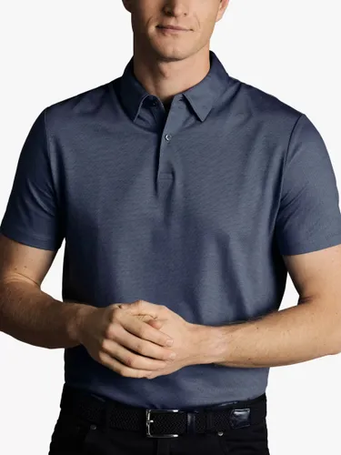 Charles Tyrwhitt Cotton Blend Cool Polo Shirt, Steel Blue - Steel Blue - Male