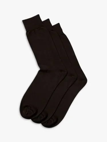 Charles Tyrwhitt Cotton Rich Socks, Pack of 3 - Black - Male