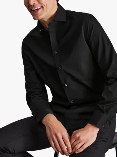 Charles Tyrwhitt Cutaway Collar Non-Iron Poplin Slim Fit Shirt - Black - Male
