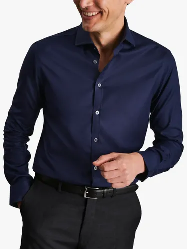 Charles Tyrwhitt Cutaway Collar Non-Iron Twill Slim Fit Shirt - Navy - Male