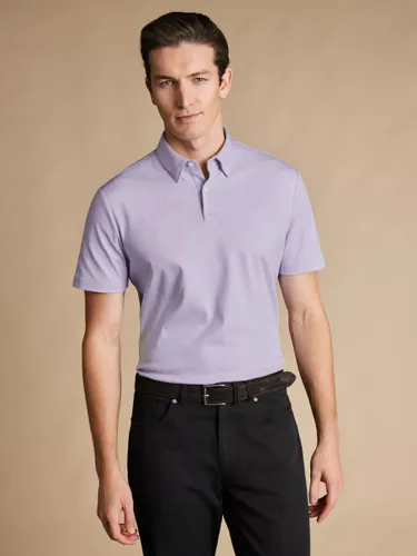 Charles Tyrwhitt Jersey Short Sleeve Polo Shirt, Lilac Purple - Lilac Purple - Male