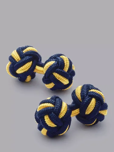 Charles Tyrwhitt Knot Cufflinks - Navy/Gold - Male
